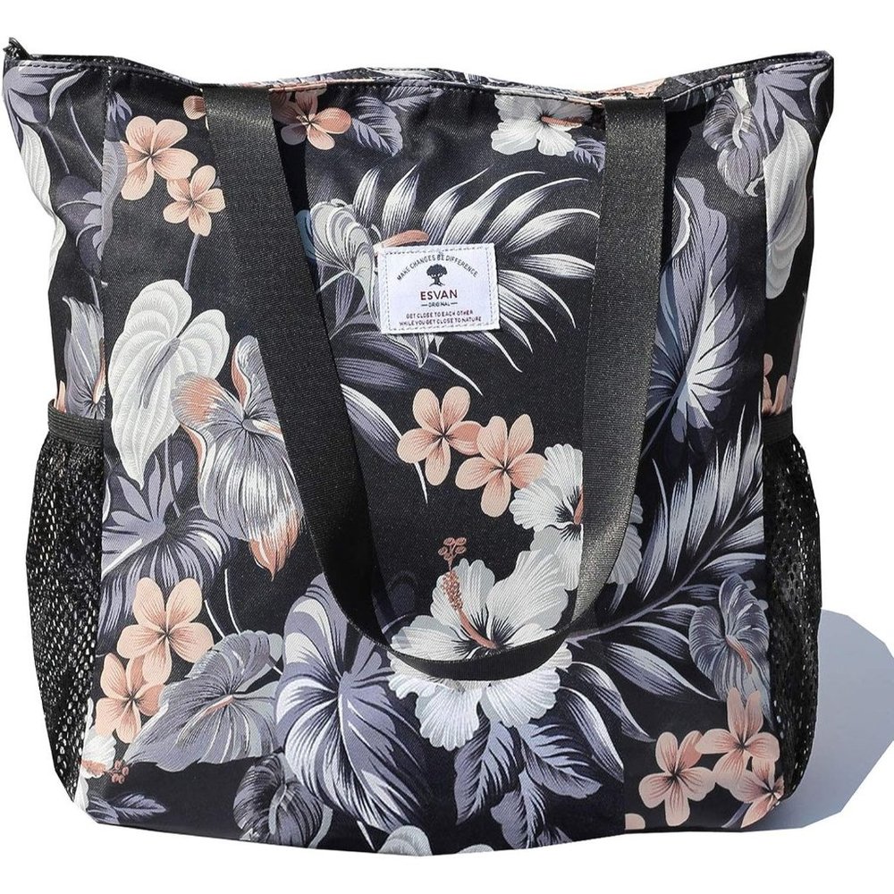 Women Floral Water Resistant Tote Shoulder Bag Large